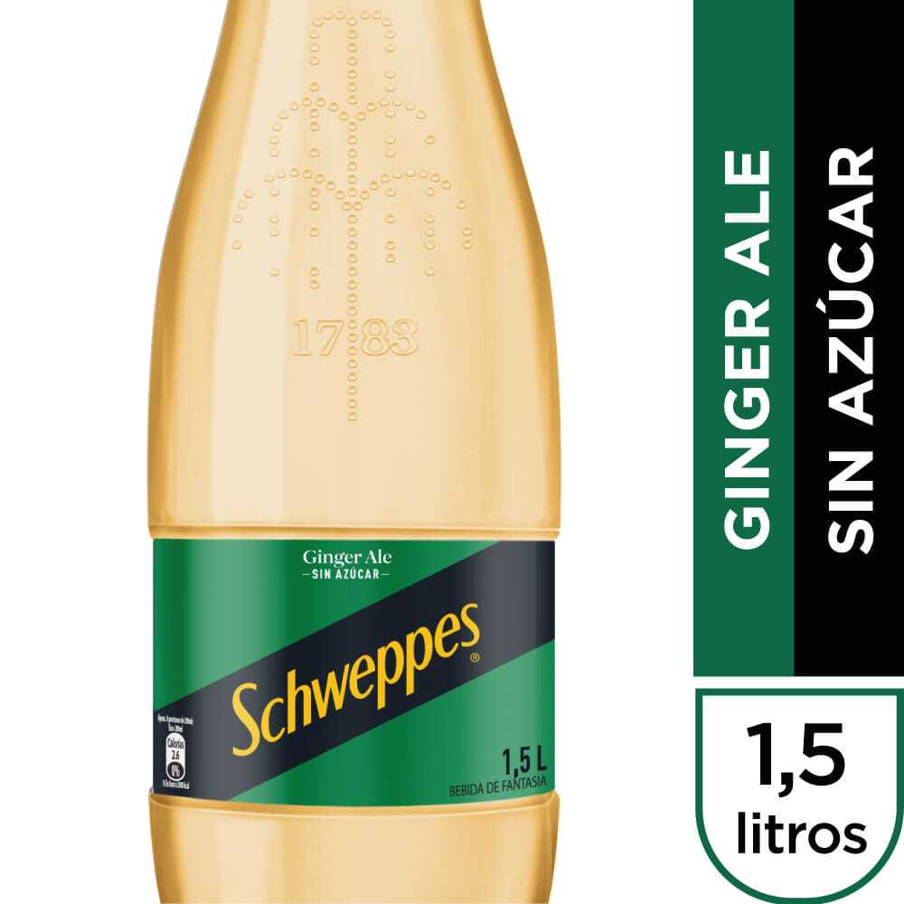 Schweppes ginger ale sin azúcar 1,5 lt