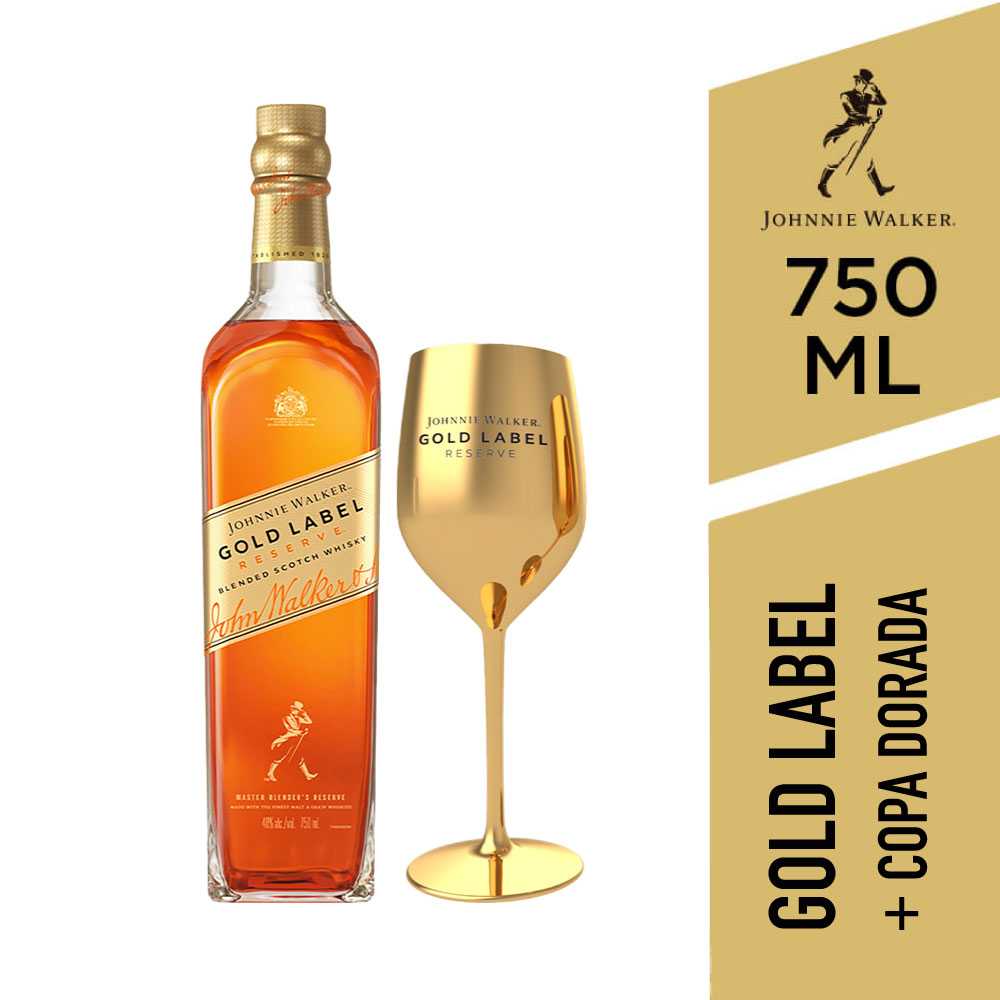 Pack johnnie walker gold 750 ml + copa