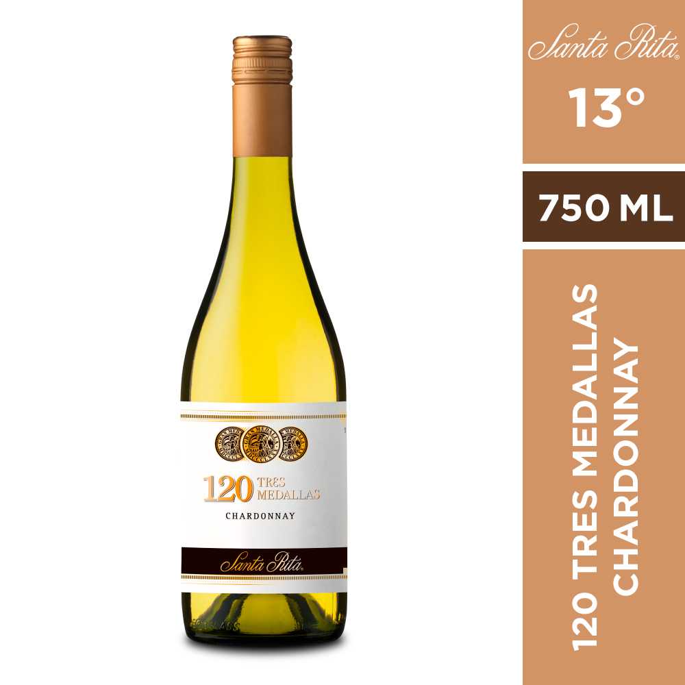 Vino 120 3 medallas chardonnay 750 ml