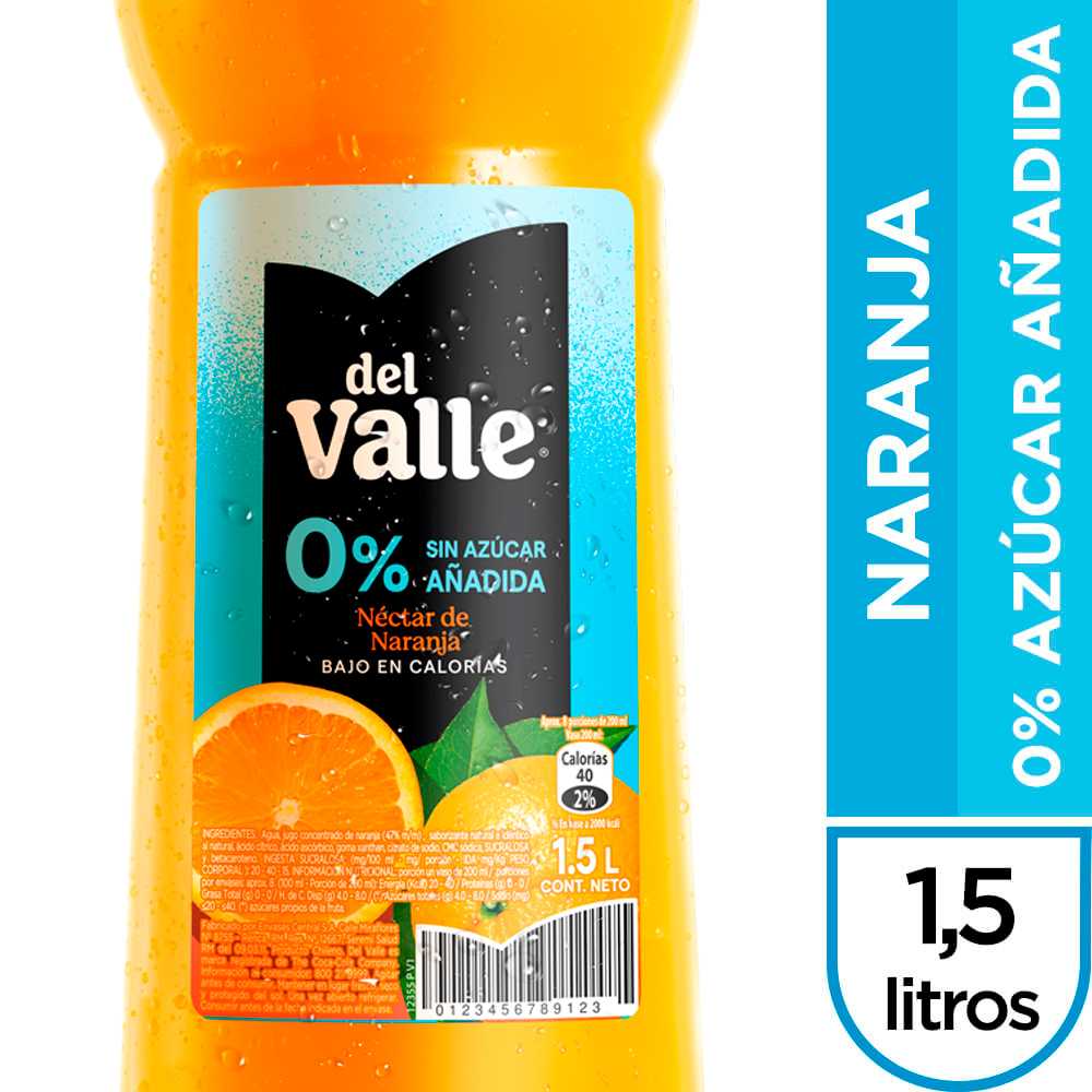 Del valle sin azúcar añadida naranja 1,5 lt