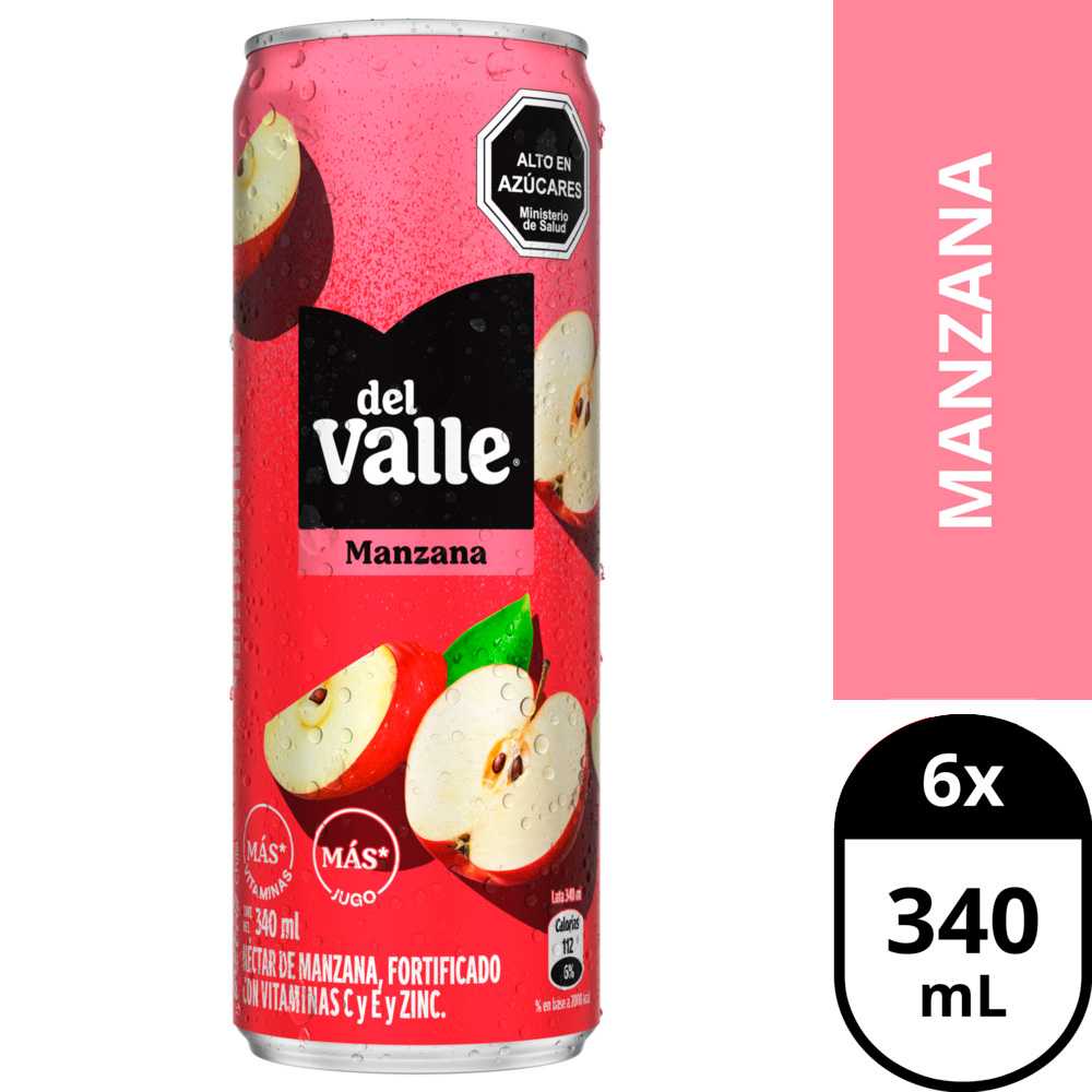 Del valle lata manzana 6 x 340 ml