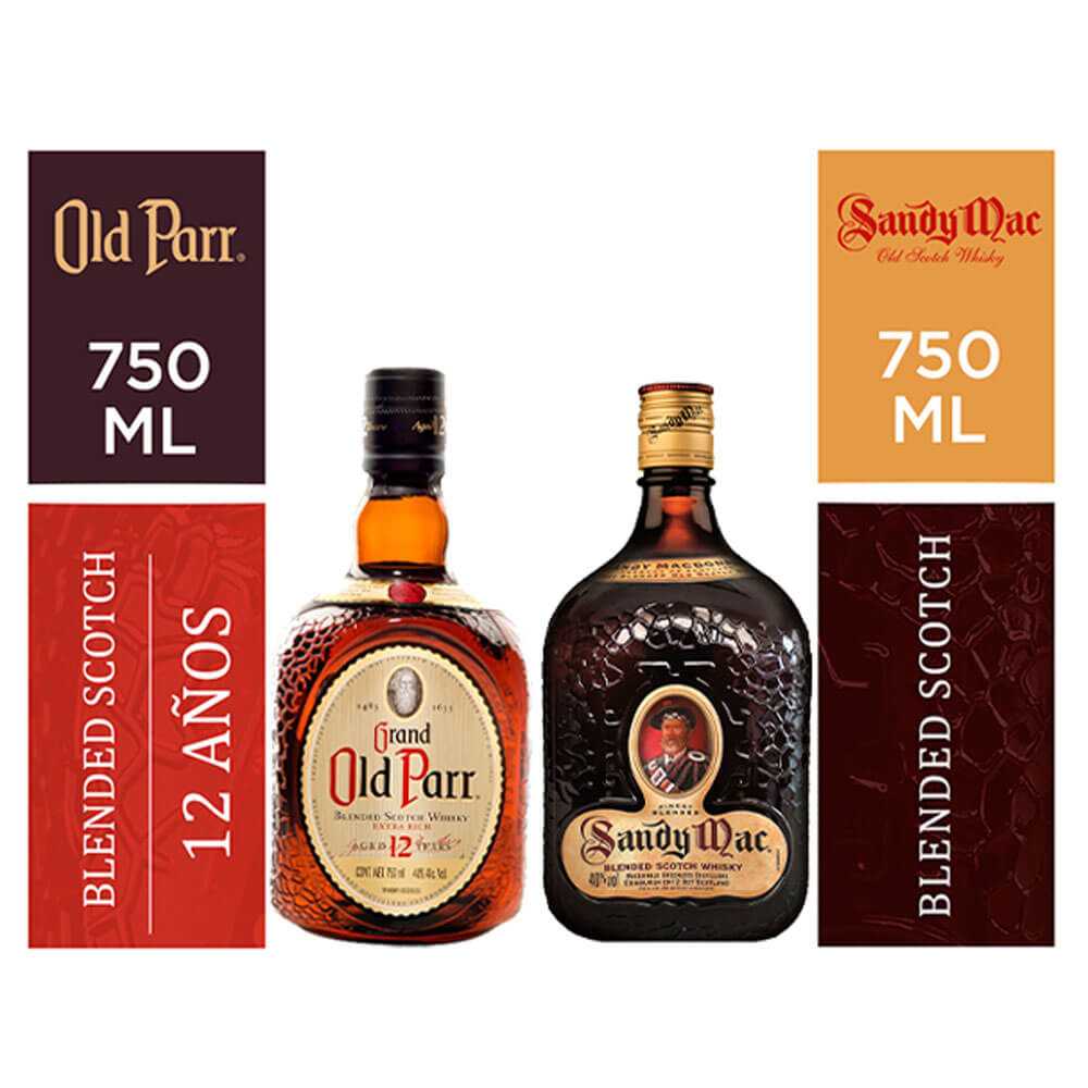 Whisky old parr 750 ml + sandy mac 750 ml
