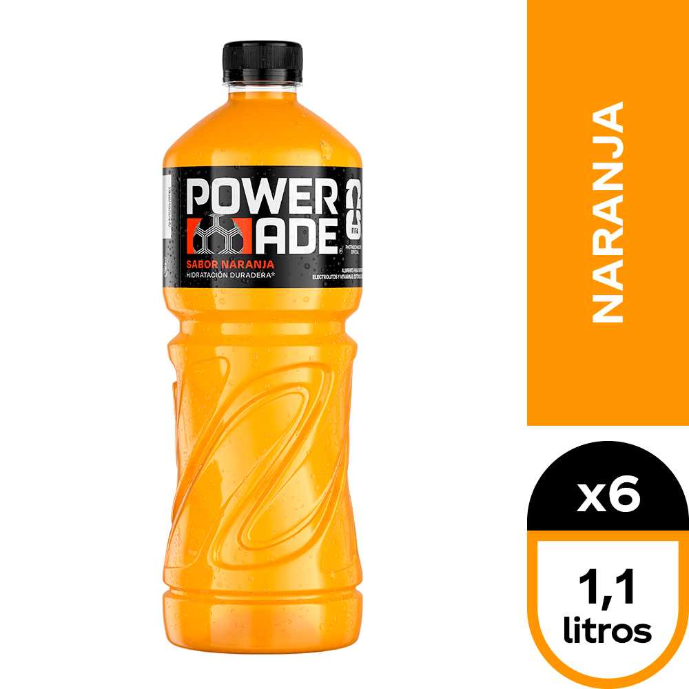 Powerade naranja 6 x 1.1 lt