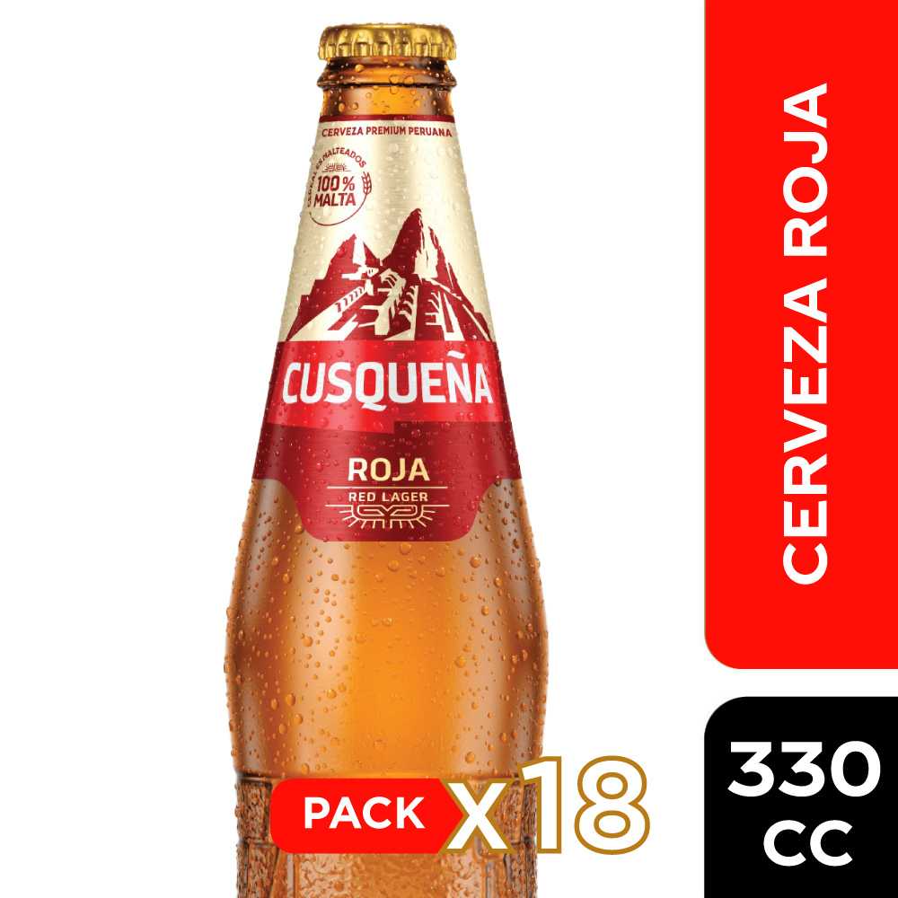 Cerveza cusqueña roja 18 x 330 cc
