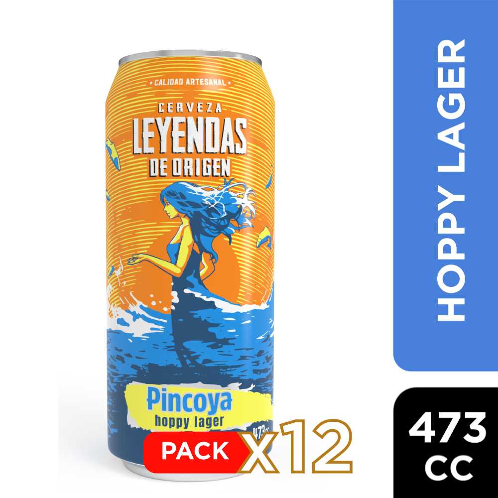 Cerveza leyendas de origen pincoya lata 12 x 473 cc