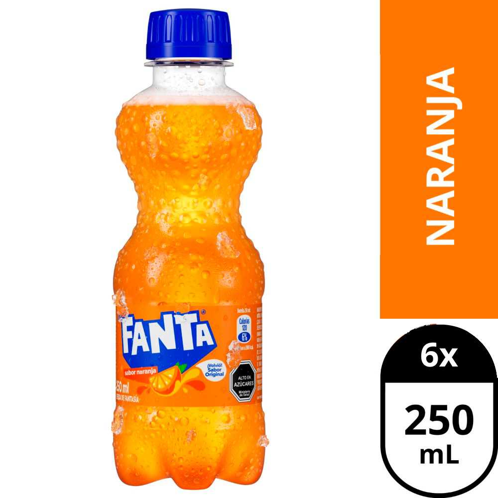 Fanta naranja full sugar 6 x 250 ml