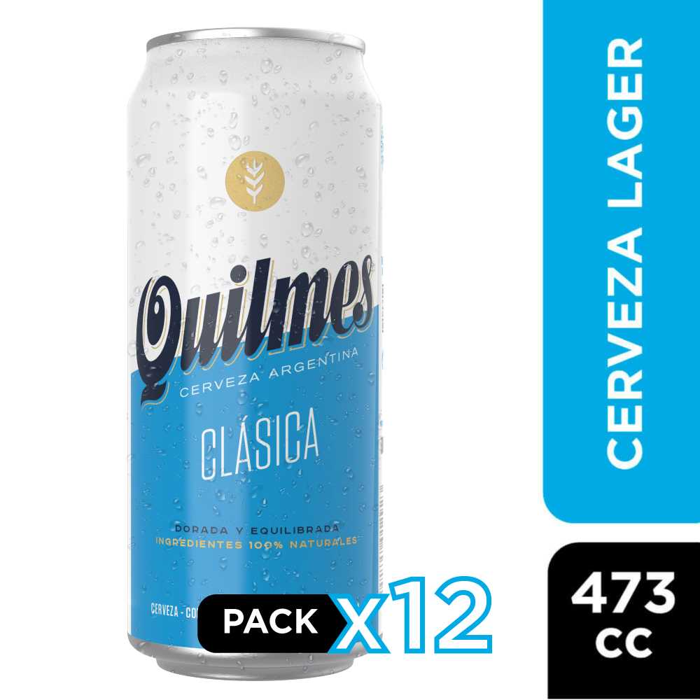 Cerveza quilmes lata 12 x 473 cc