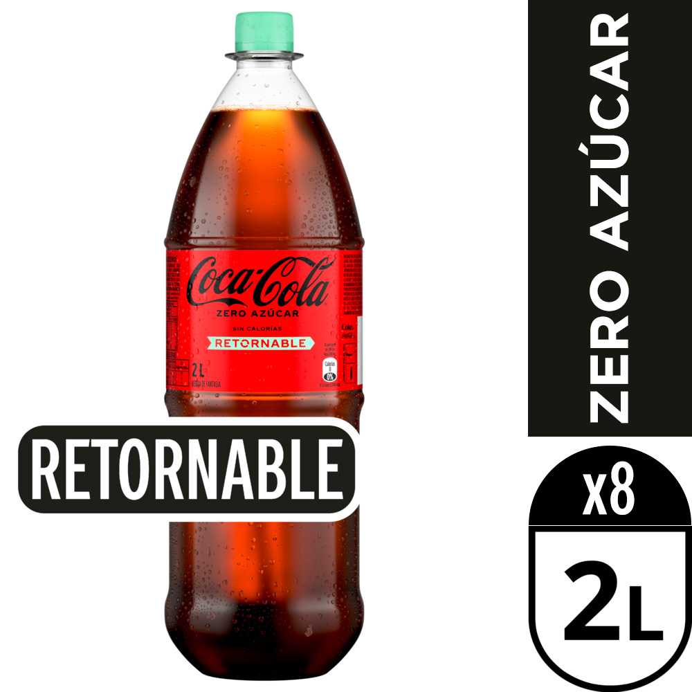 Coca-cola zero azúcar retornable 8 x 2 lt