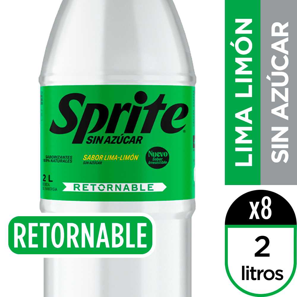 Sprite sin azúcar retornable 8 x 2 lt