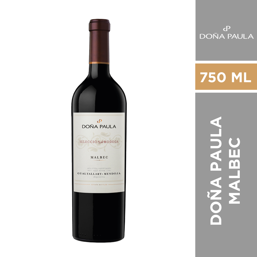 Vino doña paula malbec selección bodega 750 ml