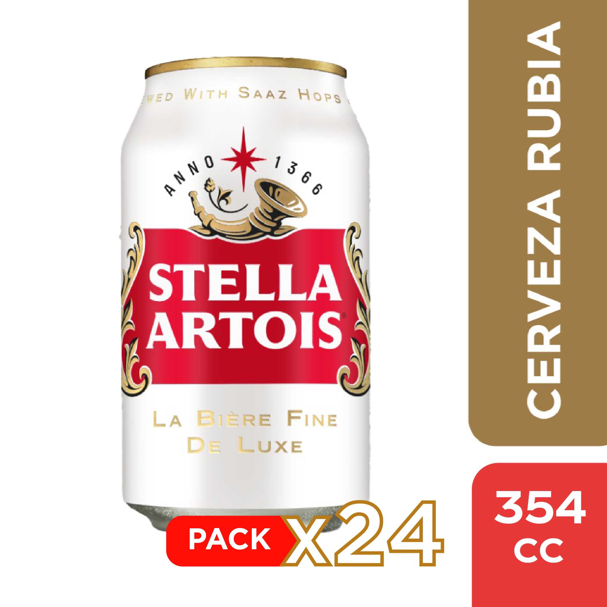 Cerveza stella artois lata 24 x 354 cc