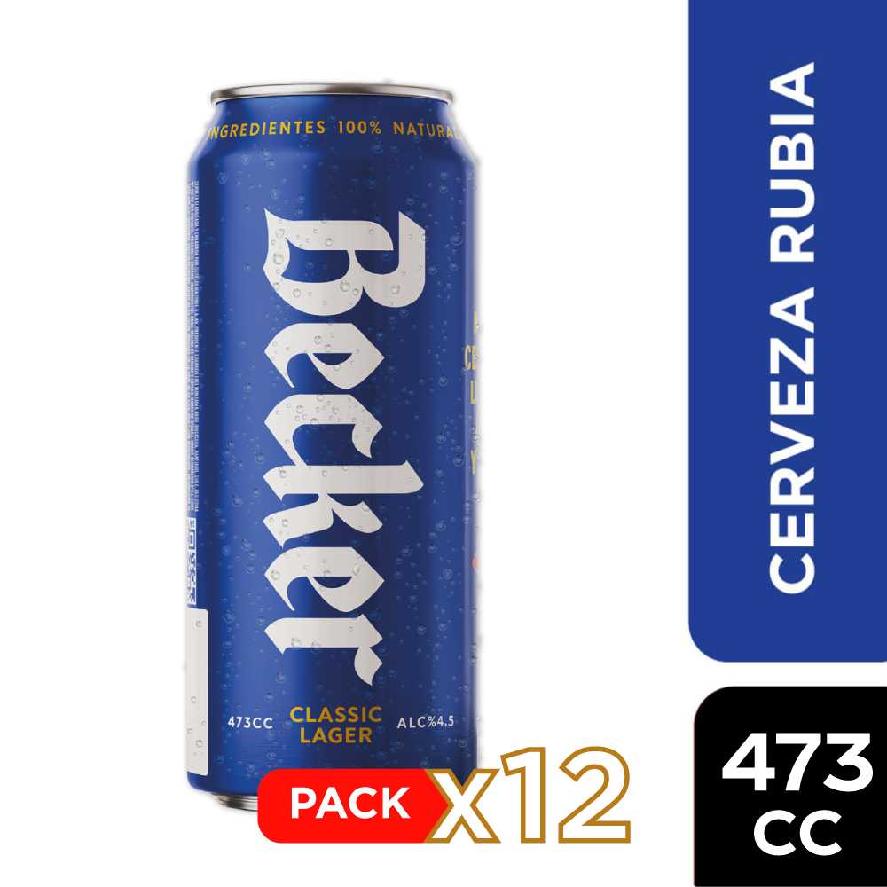 Cerveza becker lata 12 x 473 cc