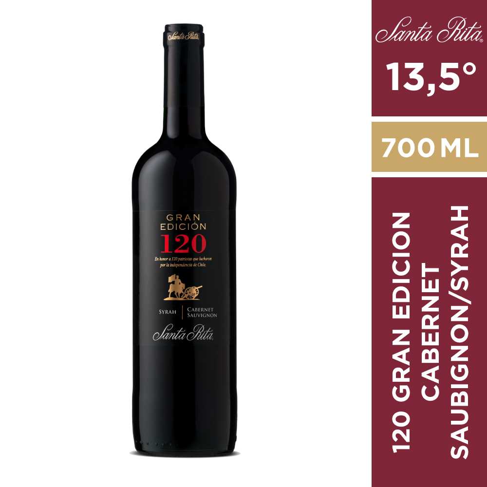 Vino 120 gran edición syrah - cabernet sauvignon 12 x 700 ml