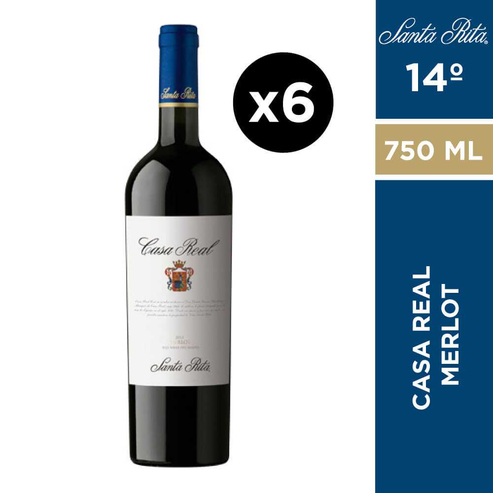 Vino casa real escudo de familia merlot 6 x 750 ml