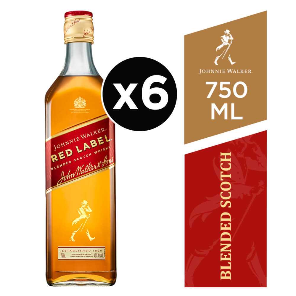 Johnnie walker red label 6 x 750 ml