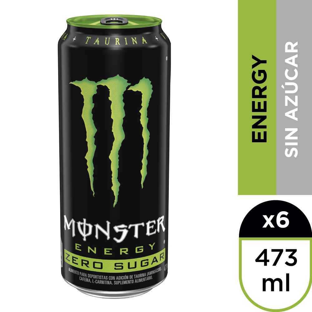 Monster energy zero sugar 6 x 473 ml