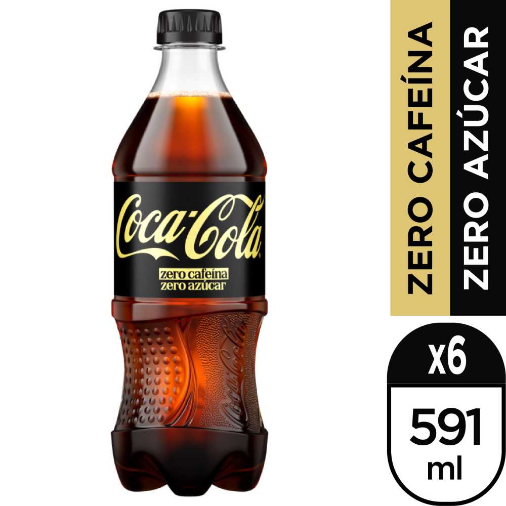 Coca-cola zero cafeína zero azúcar 6 x 591 ml