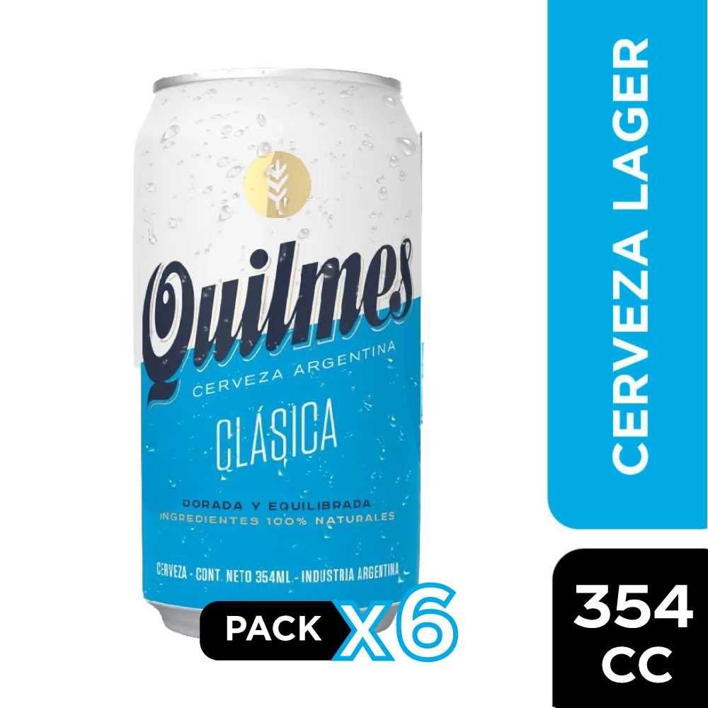 Cerveza quilmes lata 6 x 354 cc