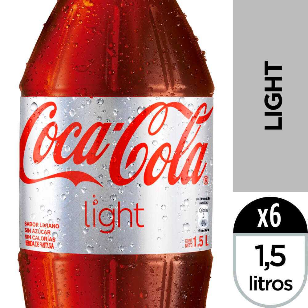 Coca-cola light sabor liviano 6 x 1,5 lt
