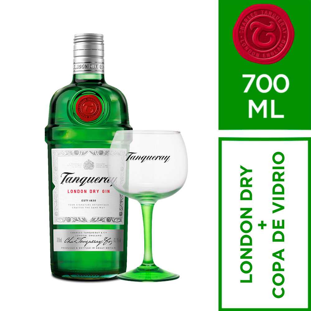 Pack tanqueray london 700 ml + copa de vidrio