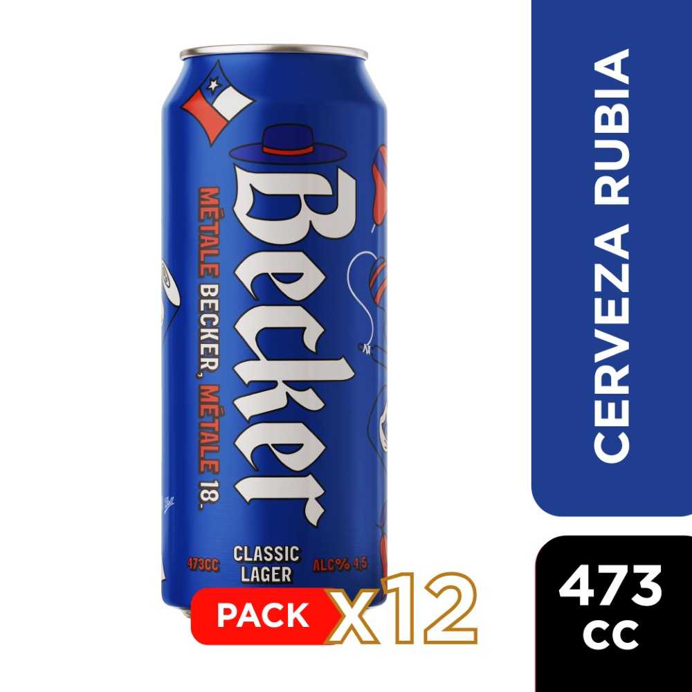 Cerveza becker lata 12 x 473 cc