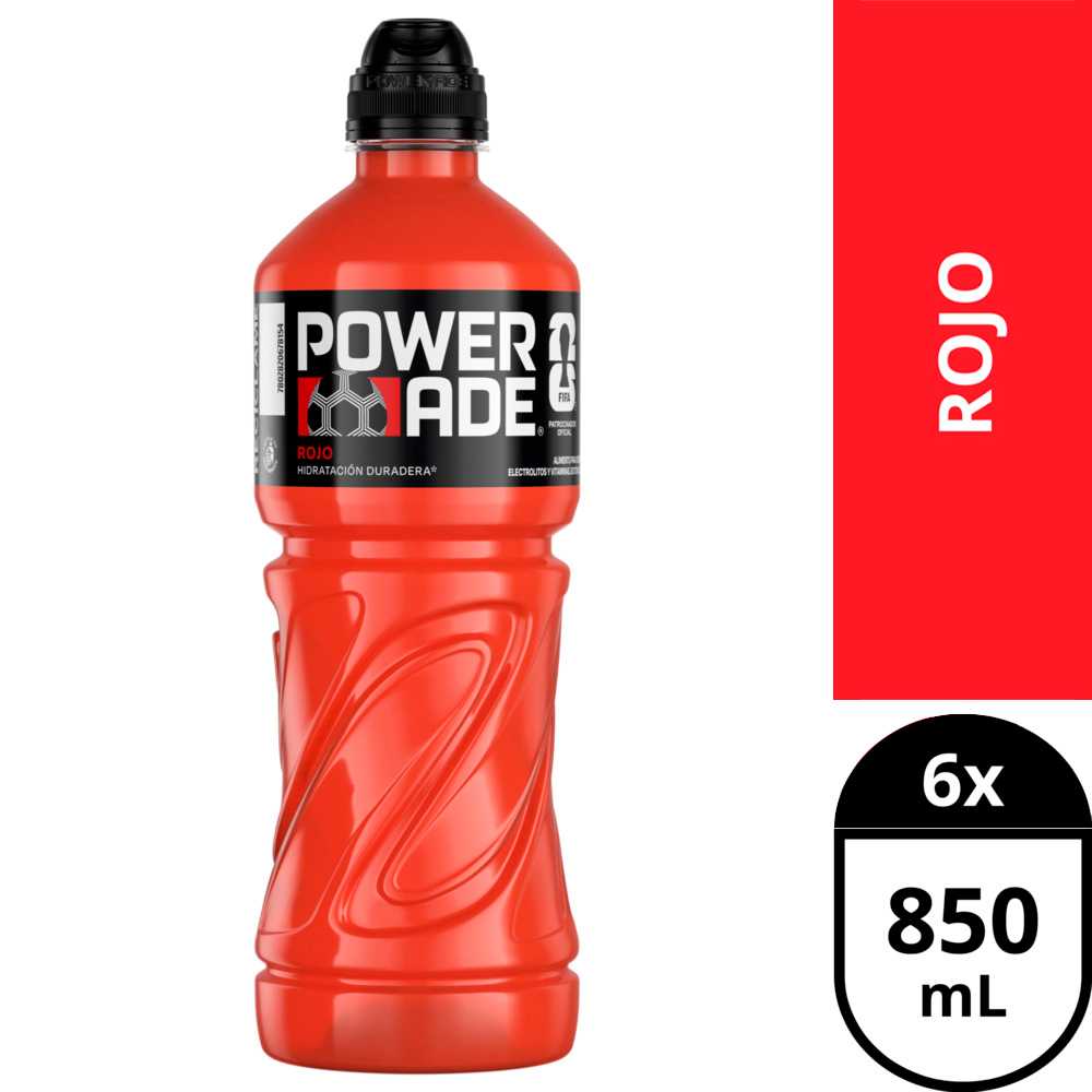 Powerade rojo 6 x 850 ml