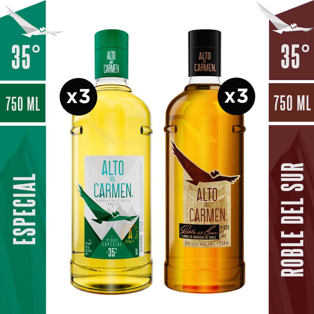 Alto del carmen 35° 3 x 750 ml + alto del carmen roble sur 3 x 750 ml