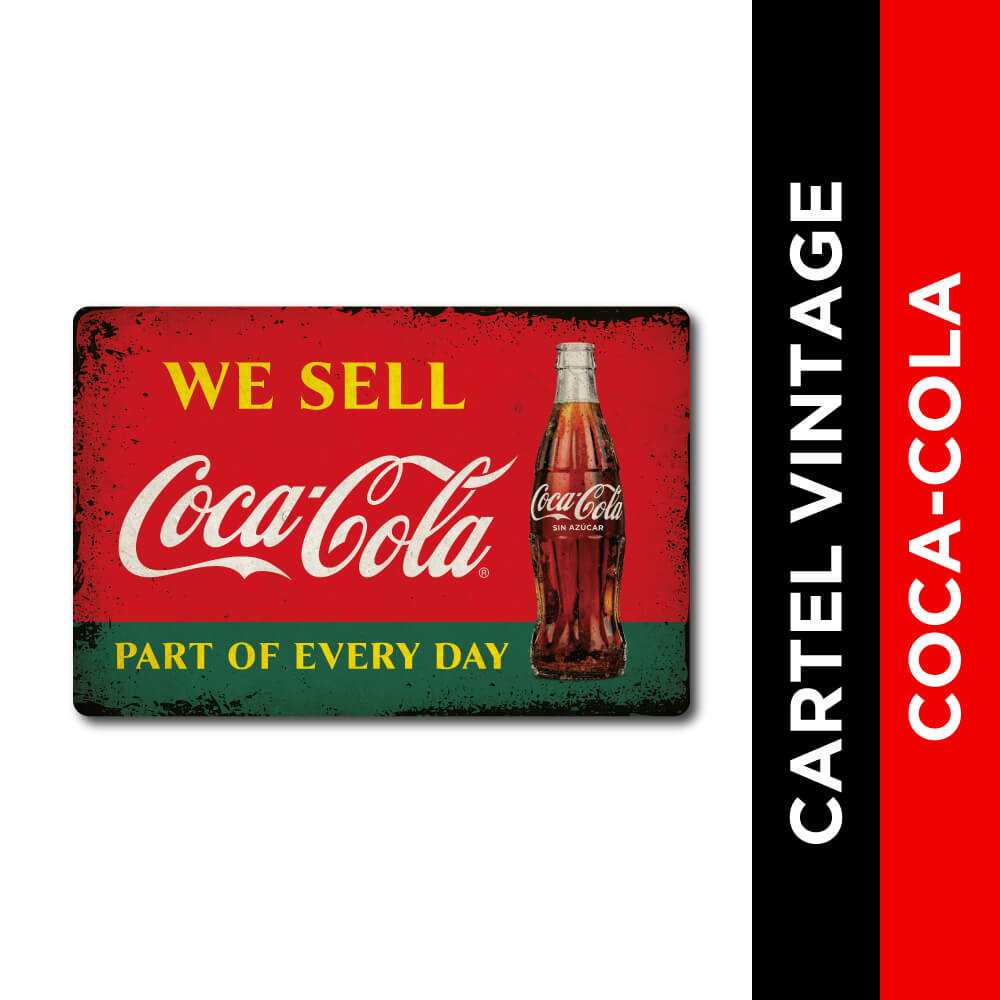 Cartel vintage metálico coca-cola