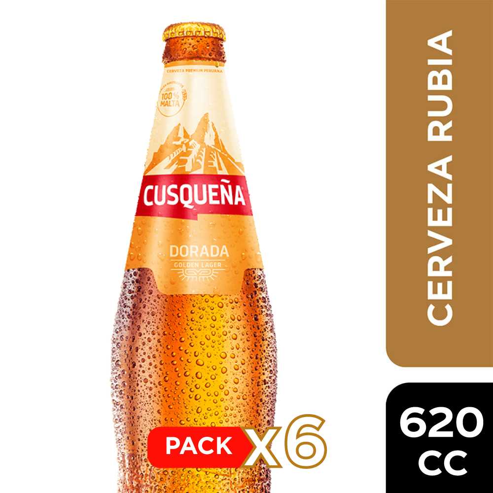 Cerveza cusqueña vidrio 6 x 620 cc