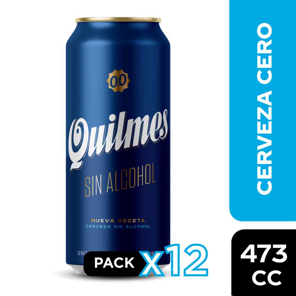 Cerveza quilmes 0° lata 12 x 473 cc
