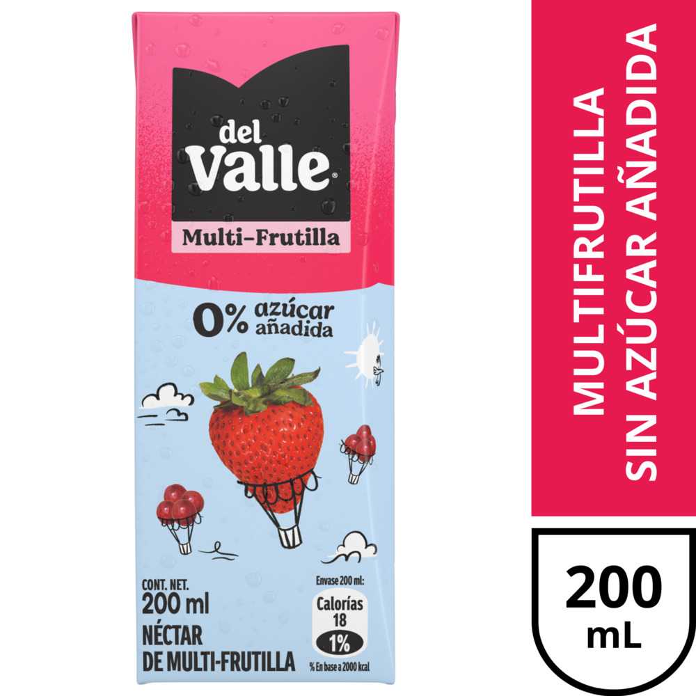 Del valle sin azúcar añadida frutilla 6 x 200 ml