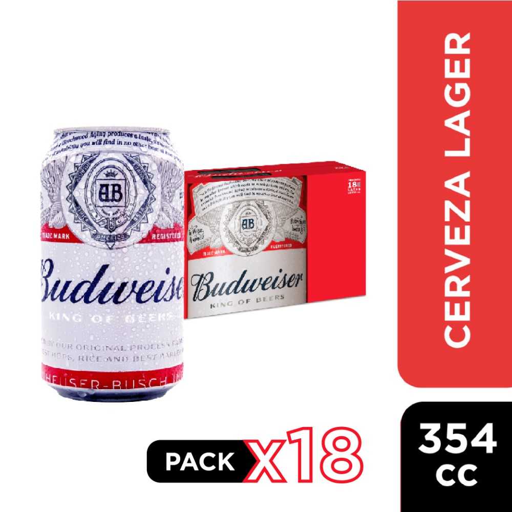 Cerveza budweiser lata 18 x 354 cc