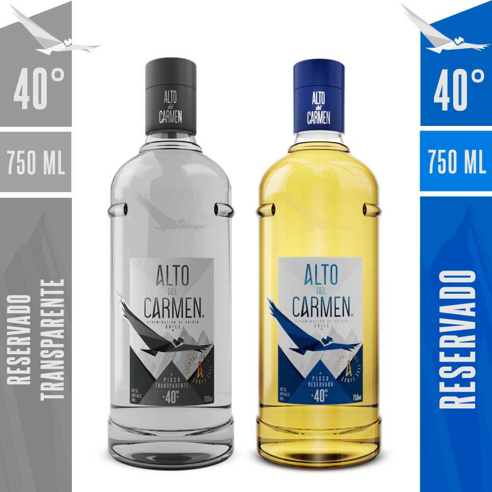 Alto del carmen reservado 40° 750 ml + alto del carmen transparente 40° 750 ml