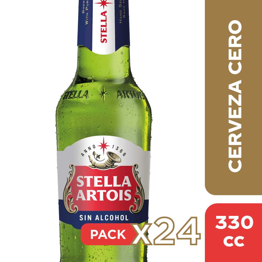 Cerveza stella artois sin alcohol 24 x 330 cc