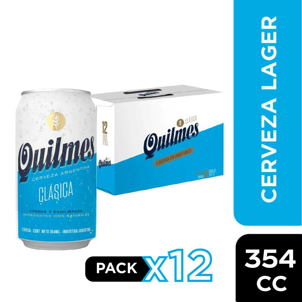 Cerveza quilmes lata 12 x 354 cc