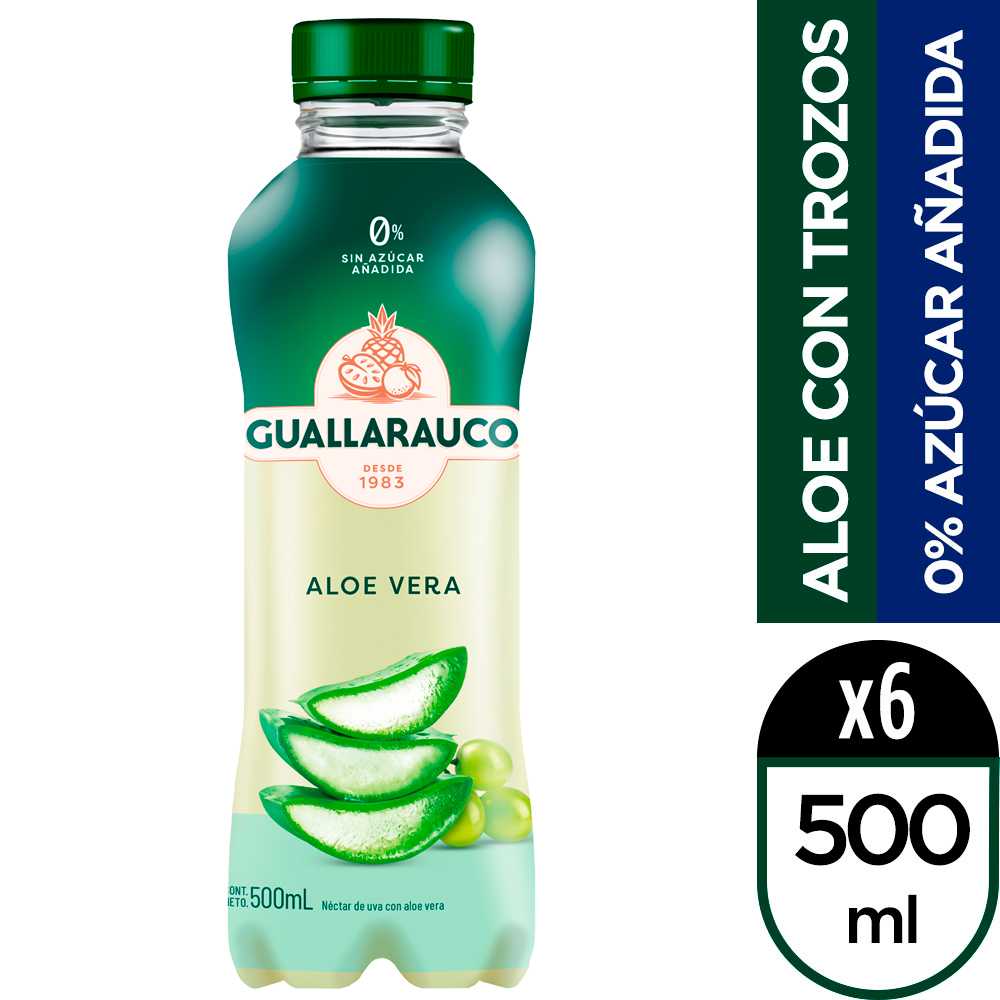 Guallarauco agua aloe original 6 x 500 ml
