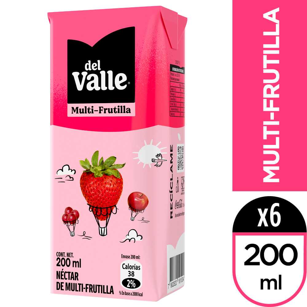 Del valle jugo multi-frutilla 6 x 200 ml