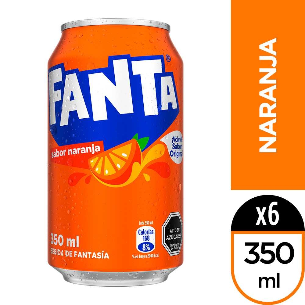 Fanta naranja full sugar 6 x 350 ml