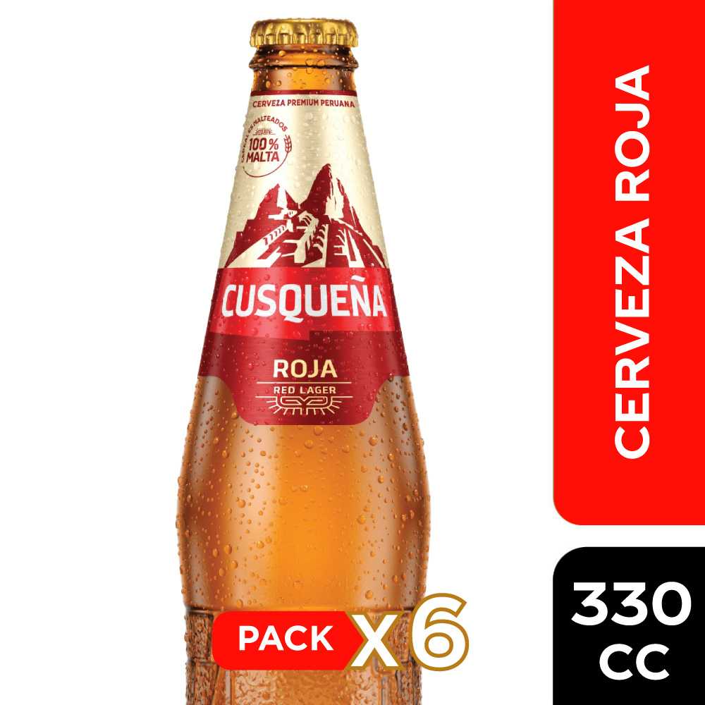 Cerveza cusqueña roja 6 x 330 cc