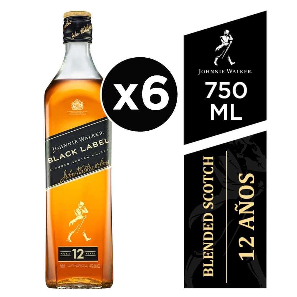 Johnnie walker black label 6 x 750 ml