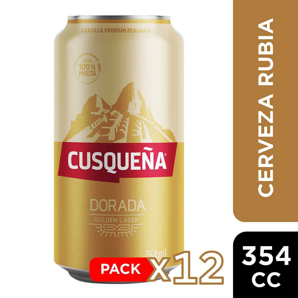 Cerveza cusqueña lata 12 x 354 cc