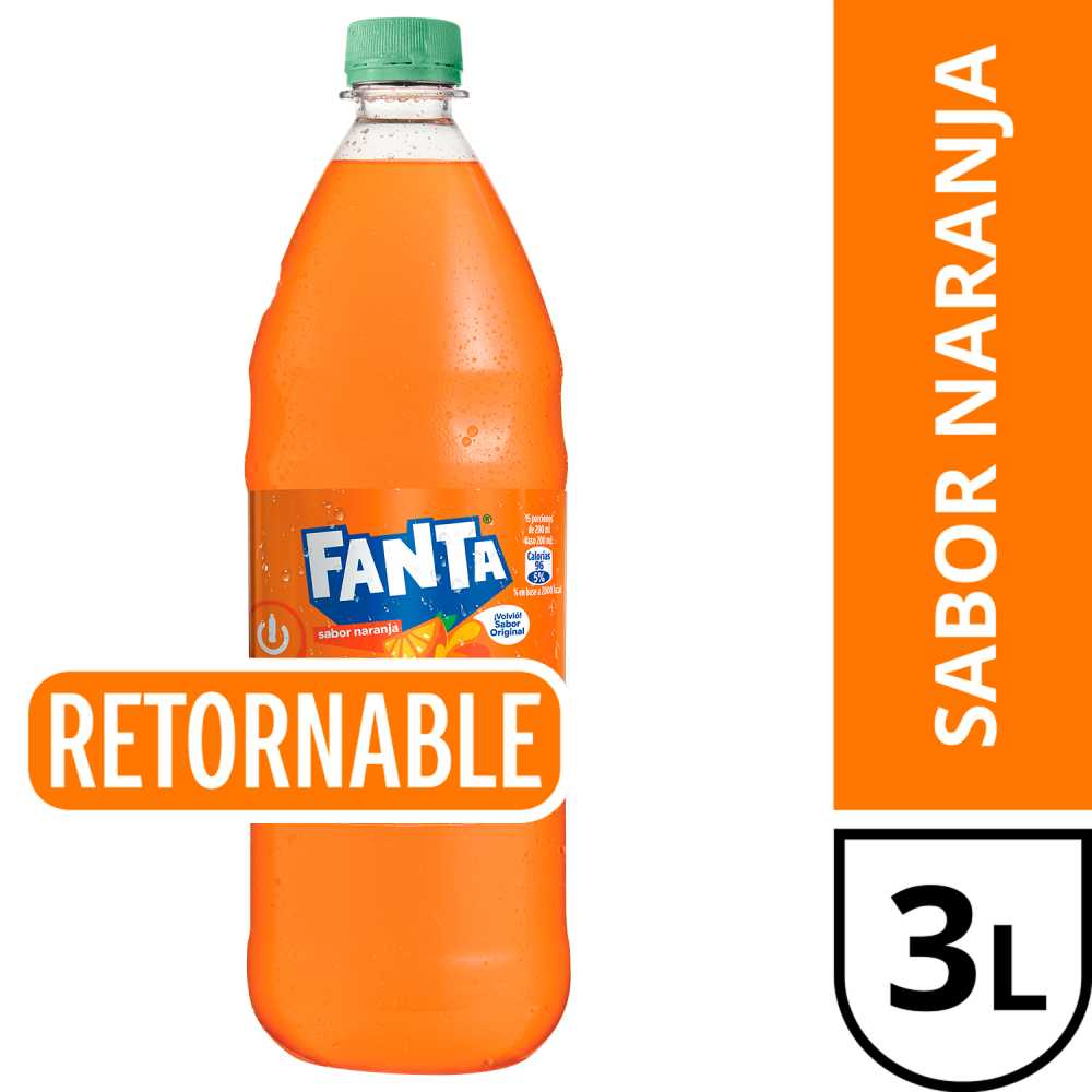 Fanta naranja full sugar retornable 3 lt