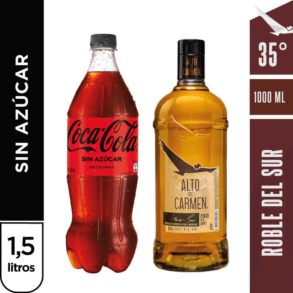 Alto roble del sur 1l + coca cola zero azúcar 1.5l
