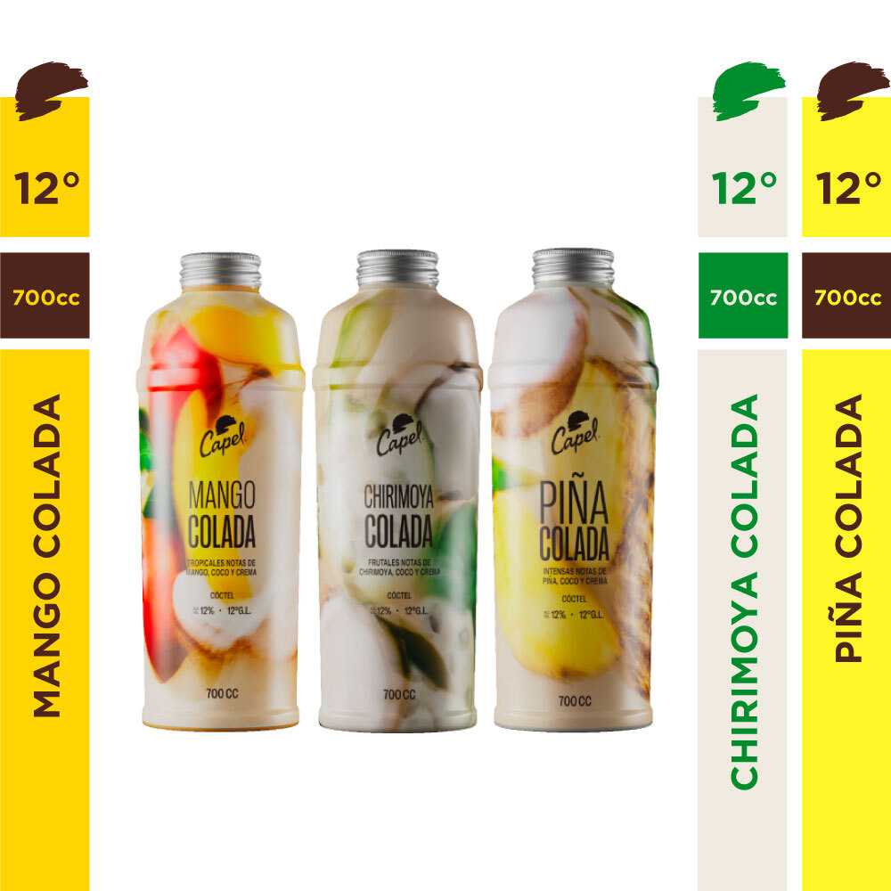 Capel mango colada 700 ml + capel piña colada 700 ml + capel chirimoya colada 700 ml