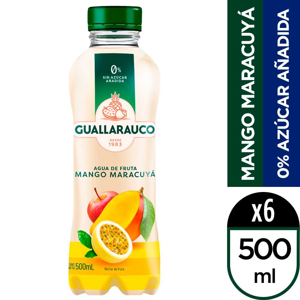 Guallarauco agua mango maracuyá 6 x 500 ml