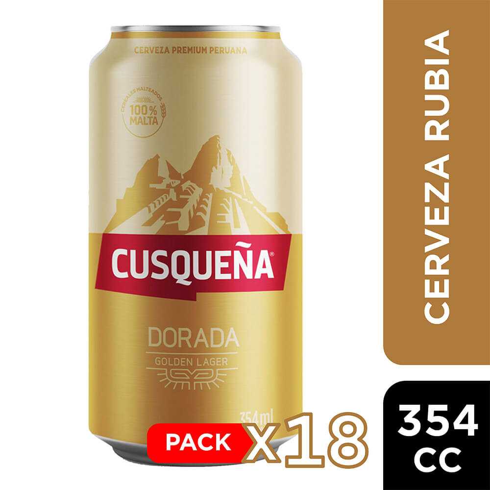 Cerveza cusqueña lata 18 x 354 cc