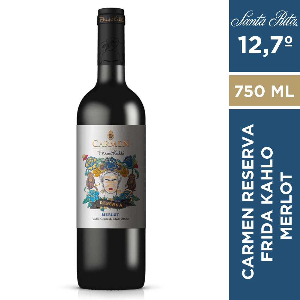 Vino carmen reserva frida kahlo merlot 750 ml