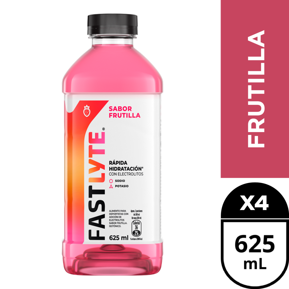 Fastlyte rehidratante frutilla 4 x 625 ml