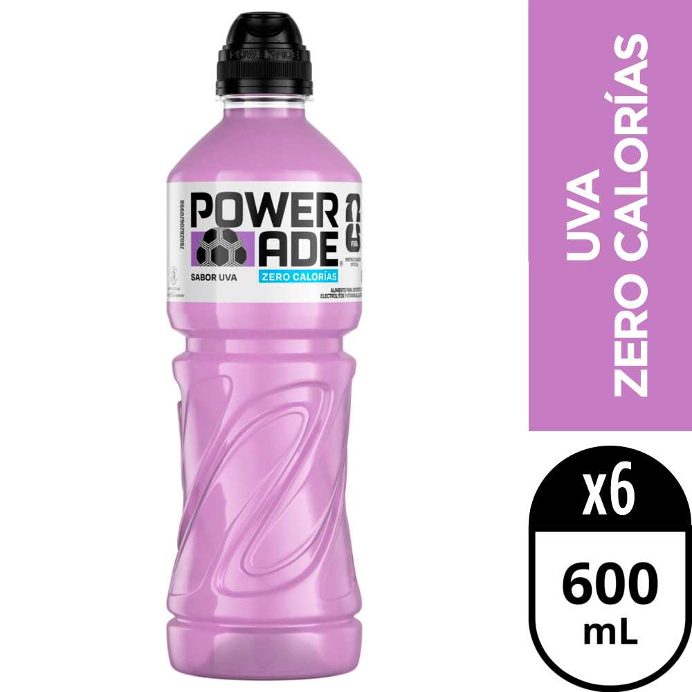 Powerade zero uva 6 x 600 ml