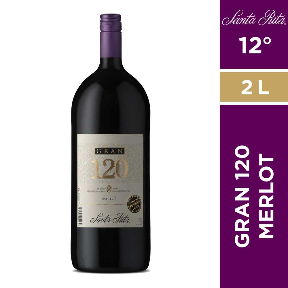 Vino gran 120 merlot 6 x 2 lt